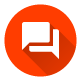 Sprechblasen-Symbol in einem orangefarbenen Kreis