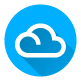Wolken-Symbol in einem blauen Kreis