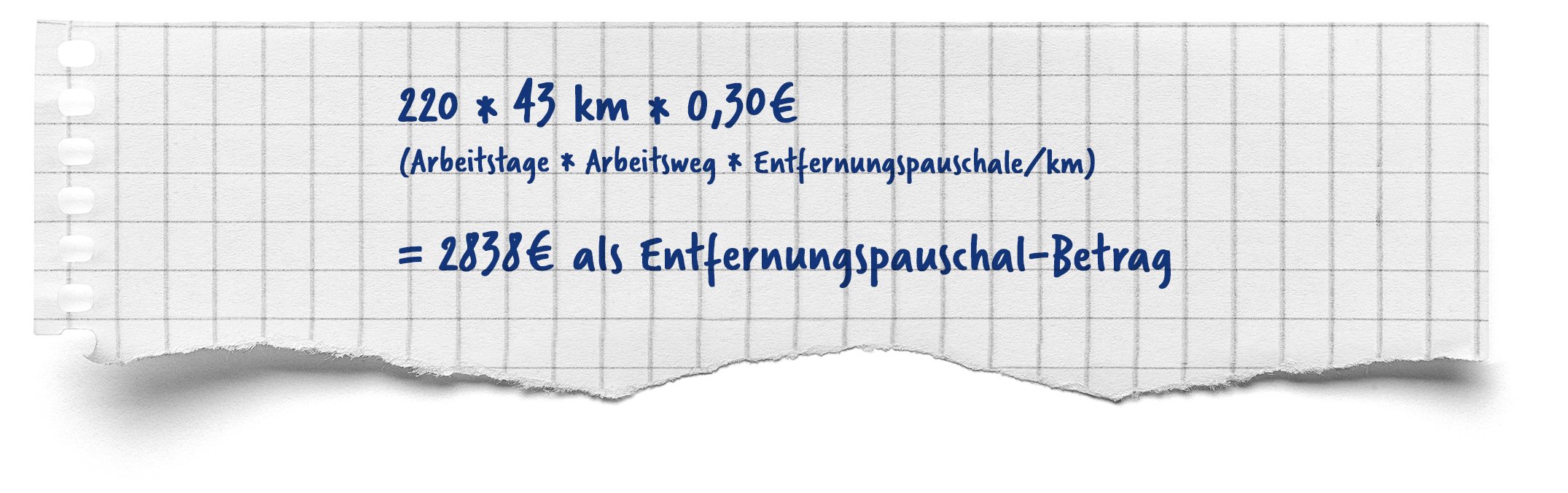 Rechenbeispiel: Entfernungspauschale für einen 5-Tage Arbeitnehmer