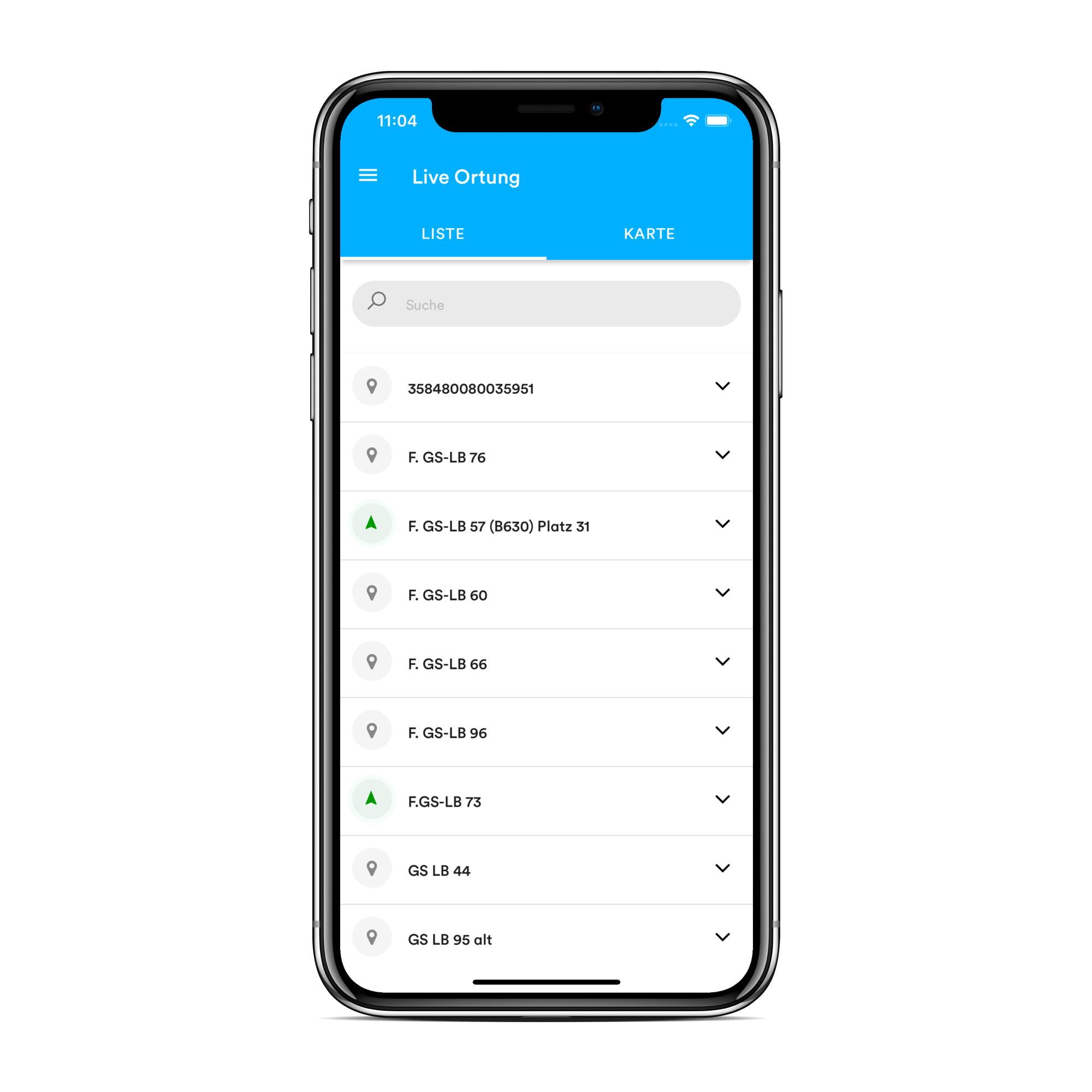 update ansicht der live ortung in der mobilen ifleet app