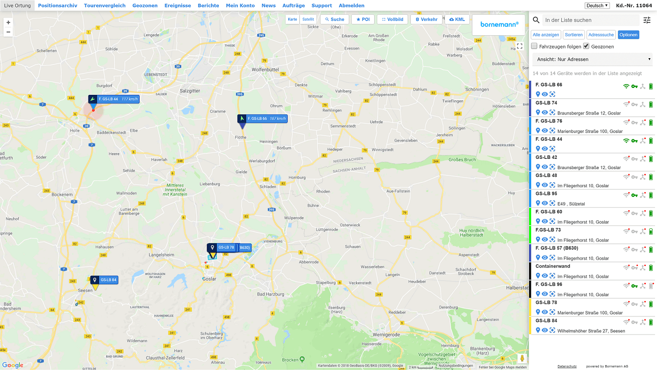 Update Live Ortung Bornemann Infleet